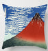 Hokusai Red Mount Fuji Cushion Cover