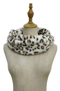 Soft Furry Leopard Print Snood - Fashion Scarf World