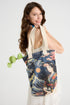 Japanese Great Wave and Lady Art Print Cotton Tote Bag