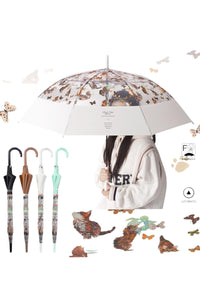 Cat & Butterfly Clear Umbrella Collection (Long)