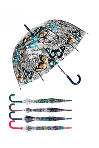 Butterfly Print Clear Umbrella Collection (Long)