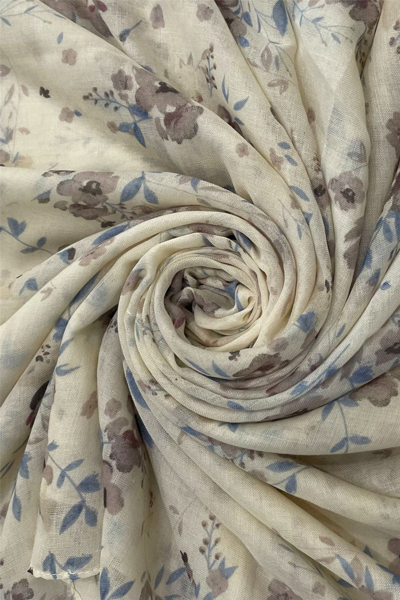 Seaside Women Floral Print Tassel Scarf
