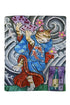 Japanese Cat Geisha Print Silk Scarf