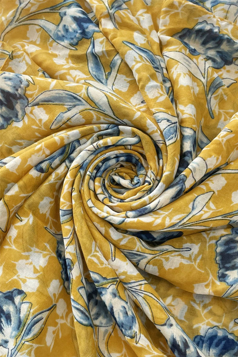 Artsy Floral Spliced Tassel Fashion Travel Shawl Scarf main image 0