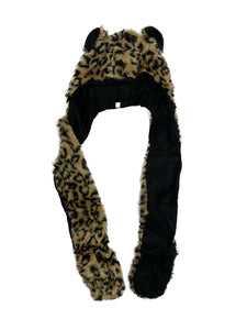 Leopard Print Animal Hat With Pockets