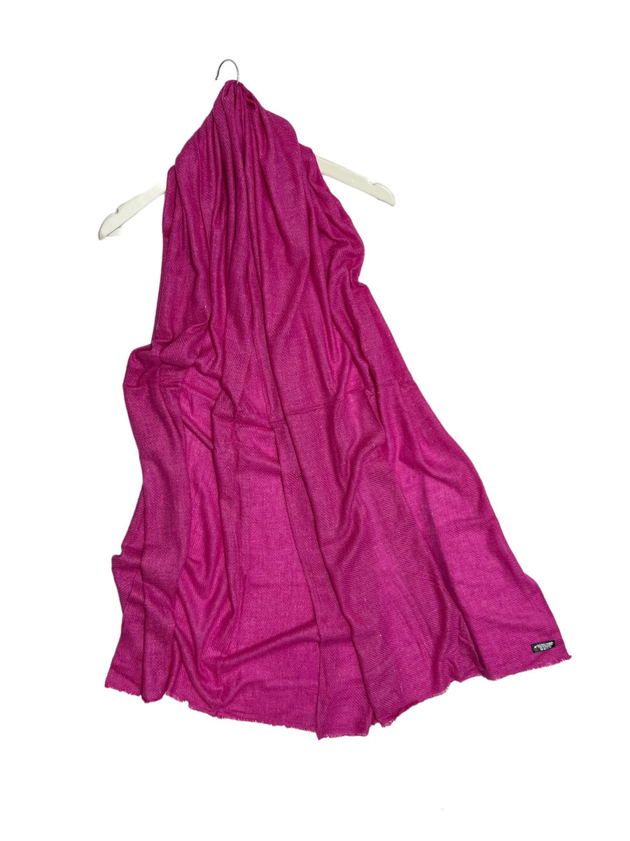 Plain Colour Pure Cashmere Scarf Fuchsia Fashion Scarf World