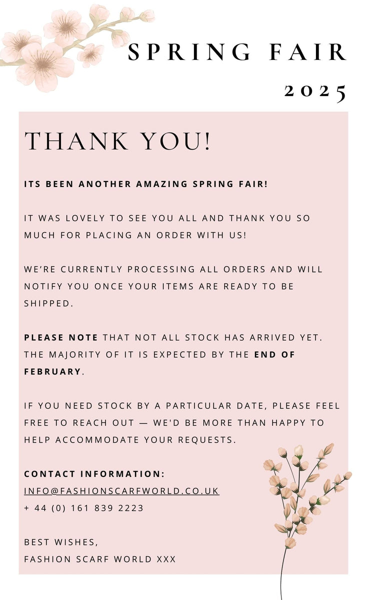 Thank you for your Spring Fair order!💐