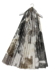 Watercolour Foiled Speckle Frayed Scarf
