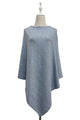 Plain Cosy Metallic Thread Poncho