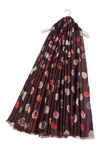 Foiled Polka Dot Frayed Scarf