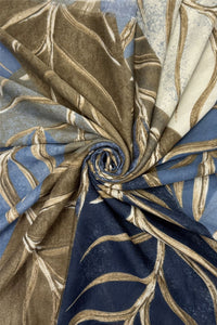 Layered Leaf Block Colour Print Frayed Scarf