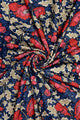 Red Flower William Morris Style Wool Frayed Scarf