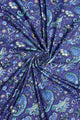 Lotus Paisley & Hearts Print Wool Frayed Scarf