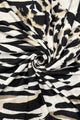Animal Print Frayed Wool Scarf