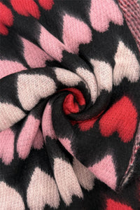 Love Heart Diagonal Edge Knitted Wool Scarf
