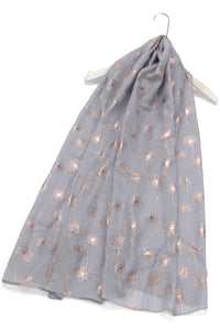 Rose Gold Dandelion Print Scarf