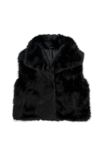 Oversized Lapel Faux Fur Gilet