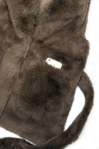 Faux Fur Long Gilet with Belt
