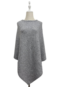 Plain Cosy Metallic Thread Poncho