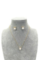 Pearl & Bow Stud Earring & Necklace Set