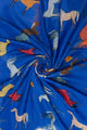Colourful Horse Print Frayed Scarf