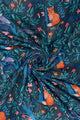 Fox & Owl Night Sky Print Frayed Scarf