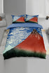 Hokusai Red Mount Fuji Japanese Duvet Cover Set