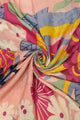Bold Mixed Floral Print Frayed Scarf