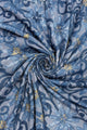 Decorative Gold Foil Floral Print Frayed Scarf