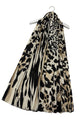 Animal Print Frayed Wool Scarf