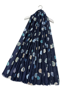 Foiled Polka Dot Frayed Scarf