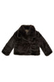 Oversized Lapel Faux Fur Sleeved Jacket