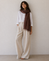 Plain Colour Wool Tassel Scarf - Maroon