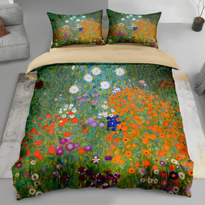 Klimt Flower Garden Duvet Cover Set