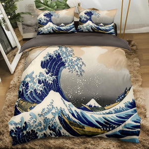 Hokusai Great Wave Japanese Duvet Cover Set