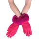 Faux Fur Trim Touchscreen Gloves