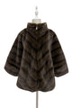 Chevron Faux Fur Sleeved Jacket