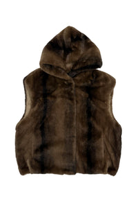 Luxe  Faux Fur Hooded Gilet