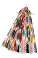 80s Abstract Print Frayed Scarf