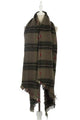 Tartan & Star Print Frayed Scarf