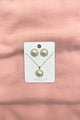 Elegant Pearl Stud Earring & Necklace Set - Gold