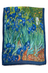 Van Gogh Irises Print With Border Frayed Scarf