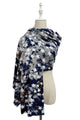 Star Print Distressed Frayed Scarf