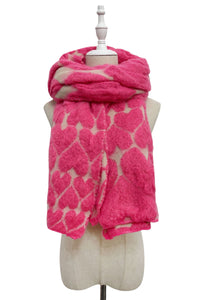 Cute 3D Love Heart Knitted Wool Scarf