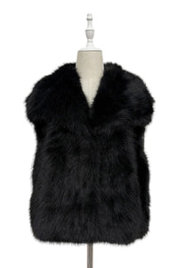 Oversized Lapel Faux Fur Gilet