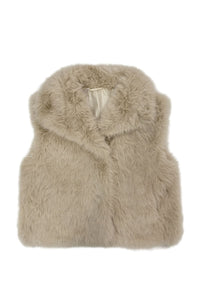 Oversized Lapel Faux Fur Gilet