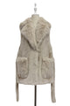 Faux Fur Long Gilet with Belt