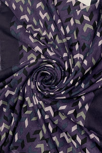 Chevron Print Frayed Scarf