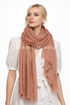 Metallic Pin Stripe Frayed Scarf