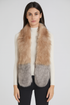Two Tone Long Faux Fur Collar - Light Pink